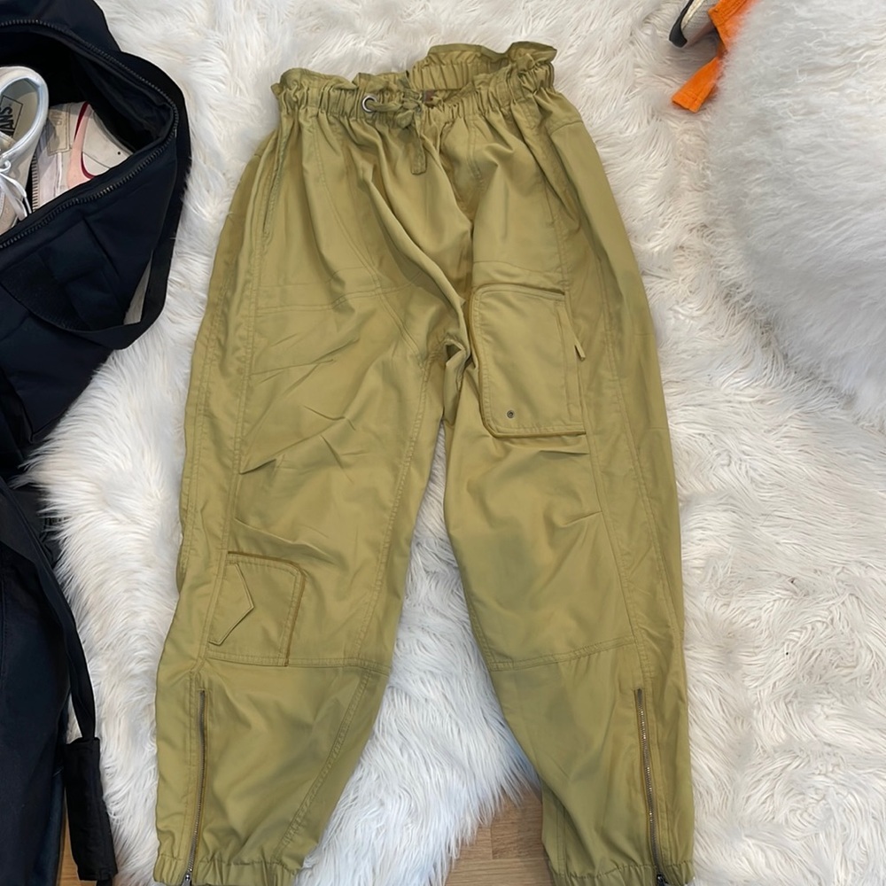 Free people green cargo joggers